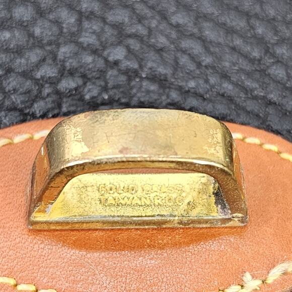 Vtg Dooney & Bourke Pebble Leather Crossbody Purse Black Brown Trim Shoulder Bag - Picture 6 of 16